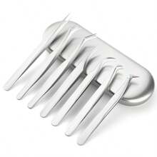 7 Peças Pinças de Extensão de Cílios de Aço Inoxidável de Alta Precisão - Ponta Reta ou Curva para Aplicação Perfeita - Ideal para Iniciantes em Maquiagem e Uso Profissional, Maquiagem, Barato, Decoração de Quarto, Penteadeira, Viagem, Quarto, Acessórios de Maquiagem, Pinças