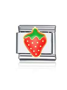 1 pieza Componente para hacer joyas de acero inoxidable, un brazalete modular para pareja con cuentas en forma de fruta y verdura, apto como regalo del Día de San Valentín 2025, para fiestas o accesorios diarios - Multicolor - Ver 17