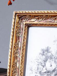 1 Stück Vintage Goldharz Fotorahmen, warme goldene Heim Tischdekor Bilderrahmen, horizontal & vertikal verwendbar, Schlafzimmer, Arbeitszimmer, Bürotisch Foto Dekoration