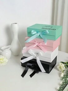 1 Stück personalisierte Geschenkbox für Brautjungfern - stilvolle Papier Vorschlagsgeschenkbox, geeignet als Hochzeitsparty Geschenk, Geburtstagsgeschenk - in Weiß, Schwarz, Pink erhältlich