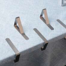 24PCS Tablecloth Clips Stainless Steel Table Cloth Holder Clip Pegs Lightweight For Wedding Picnic Prom - Silver - View 2