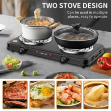 SOKANY 1000W Double Stove With Adjustable Temperature Multifunctional Household Kitchen Double Pot Electric Stove - UK Plug(220-240V) - View 3