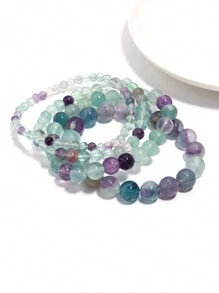 1 chiếc vòng tay năng lượng chữa lành bằng đá Fluorite tự nhiên, giúp cân bằng, trực giác, làm dịu và bảo vệ, trang sức tâm linh cho yoga và thiền định, dành cho cả nam và nữ. - Nhiều màu - Xem 3