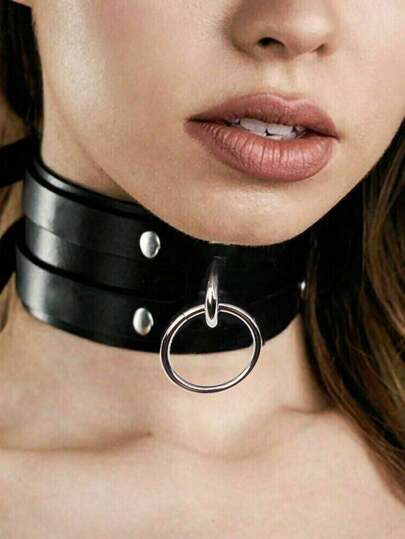 Accesorio de lencería sexy de estilo punk para mujer: Collar ajustable y elástico, para rave