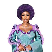 欧美复古英式毛毡头带帽，女士教堂德比帽，饰有花朵，柔软贝雷帽，优雅串珠非洲汽车凝胶头带，手工分层闪亮面料头带，波西米亚风格传统婚礼和派对特殊场合头饰，睡帽 - 尼日利亞頭巾帽 - 查看 13