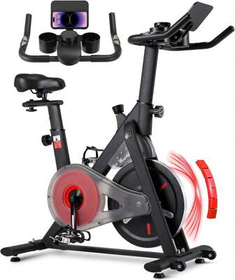 Hometrainer met magnetische weerstand, stille ergometer hometrainerfiets, LCD-monitor, verstelbaar stuur en zadel, spinningfiets, indoor fitnessfiets voor thuis, tot 120kg