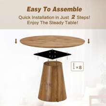 Round Dining Table, Small Round Dining Room Table , Round Kitchen Table, Wood Dining Table, Saving Space - Wood - View 3