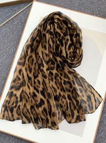 FADZOYLE 1pc Color Leopard Printed Pattern Scarfs For Women Cape Hijab Bandana Head Wrap Beach Cover Up All Season Winter Fall Sarong Fashion Scarves Long Satin Silky Feeling Large Kerchief Designer New Elegant Lightweight Collection Gift Wedding Bride Bridesmaid Shawl Gifts Accessories