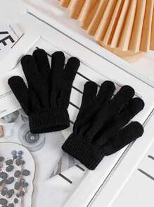 1 Pair Children Acrylic Knitted Gloves With Car Pattern, Warm Gloves For Autumn/Winter - Multicolor - View 10