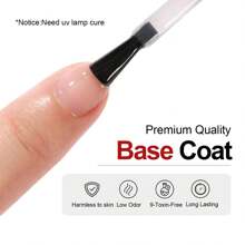 8.5ml/10ml/15ml Clear Base Coat & Top Coat Peel Off Gel Rubber Base Coat Set, UV Light Curing Is Required, And The Long-Lasting Gel Nail Set , Used For DIY Home Salon Manicure Or Gifts For Women Nail Polish. - 無色 - 查看 2