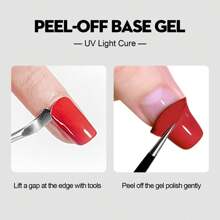 8.5ml/10ml/15ml Clear Base Coat & Top Coat Peel Off Gel Rubber Base Coat Set, UV Light Curing Is Required, And The Long-Lasting Gel Nail Set , Used For DIY Home Salon Manicure Or Gifts For Women Nail Polish. - 無色 - 查看 3