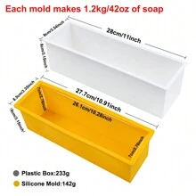 42oz Flexible Silicone Rectangular Soap Mold DIY Bee Honeycomb Rose Design Silicone Mat Perfect For DIY Soap Candle Mkaing Including Sturdy Plastic Boxes - Multicolor - View 7