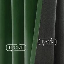 Topfinel 6 Panels Velvet Curtains Blackout Rod Pocket Back Tab Curtains For Living Room Bedroom Thermal Insulated Soundproof Window Drapes Room Darkening Privacy Home Decor Machine Washable - màu xanh lá - Xem 5