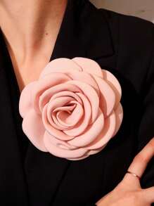 12.5-15 厘米多层精致面料山茶花胸针，适用于装饰连衣裙、西装等服饰配饰，用于衣服包包饰品学校办公室配饰衬衫夹克珠宝圣诞节万圣节衣服别针有趣可爱的教师礼物 - 彩色 - 查看 6