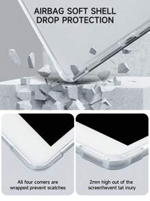 1 件粉色蝴蝶结图案平板电脑保护壳，兼容 iPad 10.2 英寸、iPad Pro 11 英寸 2021/2020/10 代、iPad Mini 4/5/6、Galaxy Tab A8 10.5 英寸 2022、MatePad 10.4 英寸/Tab，带笔架，防震，平板电脑支架保护壳 - 彩色 - 查看 6