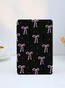 1 件粉色蝴蝶结图案平板电脑保护壳，兼容 iPad 10.2 英寸、iPad Pro 11 英寸 2021/2020/10 代、iPad Mini 4/5/6、Galaxy Tab A8 10.5 英寸 2022、MatePad 10.4 英寸/Tab，带笔架，防震，平板电脑支架保护壳 - 彩色 - 查看 2