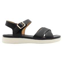 Women's Black Vegan Leather Outdoor Flat Sandals - 黑色 - 查看 6