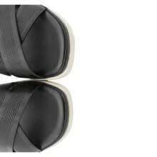 Women's Black Vegan Leather Outdoor Flat Sandals - 黑色 - 查看 4