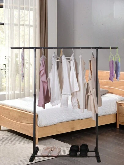1pc Multi-Functional Single Rod Clothes Hanger For Hanging & Displaying Garments, Portable Storage Rack, Room Decor, Suitable For Bedroom, Balcony, Laundry Room Bedroom, Organizer, Home Storage, For White T-Shirt Women, Black Pants Women, Ladies Winter Clothes, Dress, Winter Clothes For Ladies, Elegant Woman Dresses, White Shirt For Ladies, Long Sleeve, White Jumpsuit For Women, Spring Dresses For Women, Spring Outfits For Women, Spring, Spring Clothes, Minimalist, Summer Tops Storage