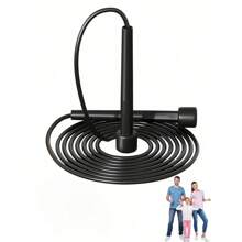 1pc 110-Inch Adjustable PVC Rope 5-Inch Multifunctional Sturdy Plastic Pen Handle Skipping Rope, Suitable For Men And Women Fitness, Endurance Training, Aerobic Exercise Gym Accessories, Sport, Gym, Home Exercise, Skipping Rope, Jump Rope, Skipping Rope, Jump Rope - Black - View 9