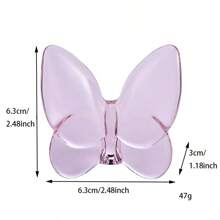 رمضان زينة رمضان قطعة واحدة تمثال فراشة زجاجية ، تمثال فراشة طائرة ، زخرفة فراشة زجاجية ، تحفة حيوان كريستالية لديكور المنزل، هدية مميزة