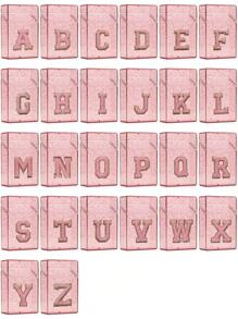 1PC雪花烟盒雪茄烟嘴打火机收纳盒防潮抗压塑料闪亮香烟收纳盒刺绣立体首字母A到Z透明烟盒女士男士礼物20件烟具配件