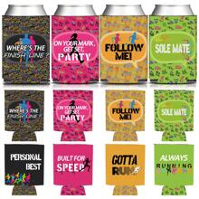 12 Pcs/Set, Marathon Running Can Cooler Sleeves, Jogging Exercise Beverage Drink Can Cover Holders(Regular Size), Running Team Personal Best Sports Party Favor Gift, For Birthday Retirement Family Party Decorations Supplies - Multicolor - View 4