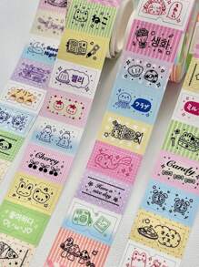 Cute Cartoon Doodle Decorative Sticker Rolls, High-Quality Scrapbooking Supplies,School Supplies,Back To School