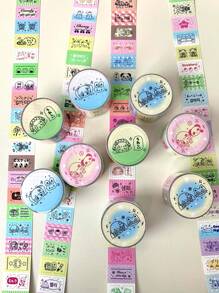 Cute Cartoon Doodle Decorative Sticker Rolls, High-Quality Scrapbooking Supplies,School Supplies,Back To School