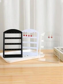 1 件珠宝架收纳架耳环收纳架带 24 孔珠宝展示收纳，纯色 L 形亚克力珠宝展示架，现代简约塑料耳环收纳架用于耳钉收藏，适用于女士礼物耳环