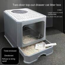 Large Fully Enclosed Cat Litter Box, With Drawer & Top Entrance, Odor-Proof And Splash-Proof(50CM*40CM*40CM) - Multicolor - View 8