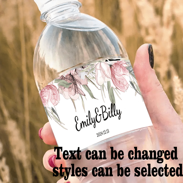 20 etichette personalizzate resistenti all'acqua per bottiglie con motivi floreali, confezioni per bottiglie per matrimoni, feste di fidanzamento e piccoli regali, forniture per decorazioni, adesivi fatti a mano, etichette per feste di compleanno per bambini, etichette per feste di Capodanno