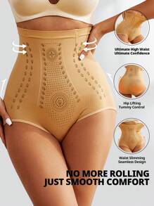 FLARIXA Seamless High Waist Shaping Panties, Postpartum Shapewear For Women - Beige - View 6