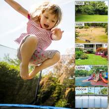 FIZITI 12FT 14FT 16FT Outdoor Trampoline For Ki Ds And Adults, Recreational Backyard 1500LBS Trampoline With Enclosure Net, Ladder, Bonus Sprinkler And LED Lights -ASTM CPC CPSIA Christmas Gifts