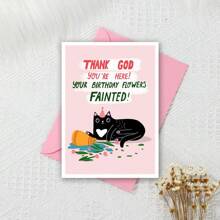 Biglietti di auguri di compleanno a tema gatto, biglietti di compleanno divertenti con animali, dalla grafica accattivante, adatti per marito, moglie, fidanzato, fidanzata, regalo per famiglia e amici stretti - multicolore - Visualizzare 6