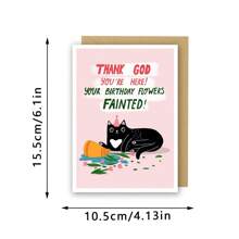Biglietti di auguri di compleanno a tema gatto, biglietti di compleanno divertenti con animali, dalla grafica accattivante, adatti per marito, moglie, fidanzato, fidanzata, regalo per famiglia e amici stretti - multicolore - Visualizzare 3