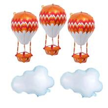Set Dekorasi Bertema Balon Udara Panas & Awan, 5 Buah/Set, Termasuk Balon Foil untuk Pesta Ulang Tahun, Pembaptisan, dan Dekorasi Acara Baby Shower - MultiWarna - View 8