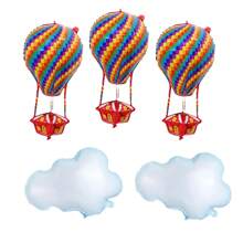 Set Dekorasi Bertema Balon Udara Panas & Awan, 5 Buah/Set, Termasuk Balon Foil untuk Pesta Ulang Tahun, Pembaptisan, dan Dekorasi Acara Baby Shower - MultiWarna - View 9