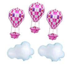 Set Dekorasi Bertema Balon Udara Panas & Awan, 5 Buah/Set, Termasuk Balon Foil untuk Pesta Ulang Tahun, Pembaptisan, dan Dekorasi Acara Baby Shower - MultiWarna - View 7