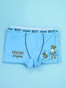 Conjunto de 3 Calzones de algodón para niño, Bonito diseño de animales futbolistas, multicolores, suaves y cómodos. (Los colores se envían al azar) - Multicolor - Ver 1