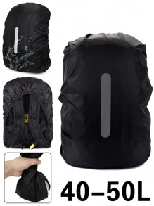 15-70L Backpack Rain Cover, Outdoor Camping Hiking Dust-Proof Cover, Foldable Waterproof Rain Hat With Reflective Strips, Travel Backpack Protector - Black - View 11