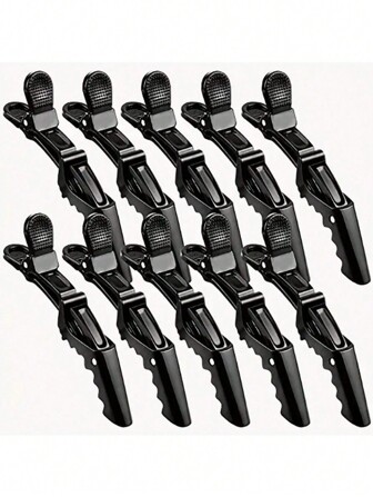 10 Stück Salon Haarklammern, Alligatorklammern zum Färben, Friseur Haarklammern, Haarfärbeklammern für Zuhause, rutschfeste Alligatorklammern geeignet für professionelles Haarstyling und Abteilen