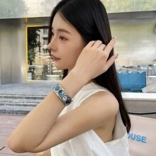 2024 New Dream Goddess Light Luxury Bracelet Design Embedded Gem Crystal Waterproof Watch - 藍色 - 查看 8