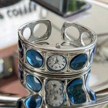 2024 New Dream Goddess Light Luxury Bracelet Design Embedded Gem Crystal Waterproof Watch - 藍色 - 查看 7