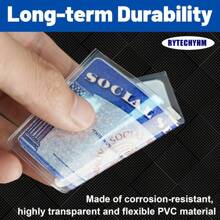 10-Pack PVC Social Security Card Protector Sleeves, Waterproof Clear Card Holder For SSN & Credit Cards With Easy Insert & Remove Design - Multicolor - View 5
