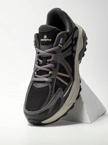 baasploa New Men's Running Shoes Outdoor Casual Lightweight Mesh Ventilation Sneakers Men's Cushioned Vintage Sports Shoes Brand Men's Shoes