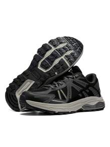 baasploa New Men's Running Shoes Outdoor Casual Lightweight Mesh Ventilation Sneakers Men's Cushioned Vintage Sports Shoes Brand Men's Shoes