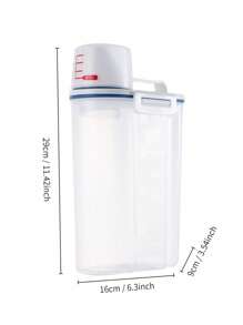 1 件装带量杯的米桶，大容量谷物容器，防潮防虫密封储存容器，用于大米、谷物、面粉、宠物食品、家用密封分配器、食品储存罐、居家用品 - 白色 - 查看 6