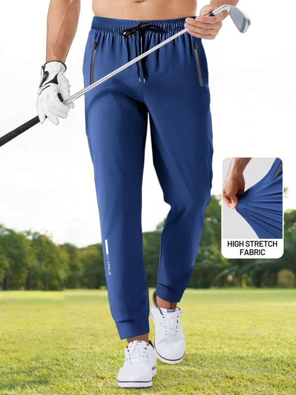[Primavera/Estate] Pantaloni jogger da golf da uomo con tasche con cerniera, aderenti, leggeri, pantaloni sportivi, pantaloni da viaggio, pantaloni da lavoro da uomo, vita elastica, tessuto ad alta elasticità, adatti per l'estate. Adatti per il golf, il jogging, la fitness, l'atletica leggera e altri sport.