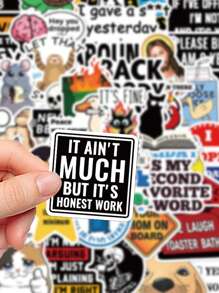 50 张恶作剧表情贴纸 PVC 礼物卡通创意装饰剪贴簿笔记本电脑行李吉他水杯手机壳 DIY 贴花、学校用品、返校 - 彩色 - 查看 4